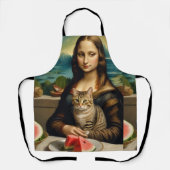 Mona Lisa & haar kat - Zomerstemming \ Schort (Voorkant)