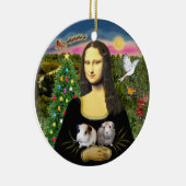 Mona Lisa & haar twee cavia's Keramisch Ornament (Rechts)