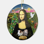 Mona Lisa & haar twee cavia's Keramisch Ornament (Links)