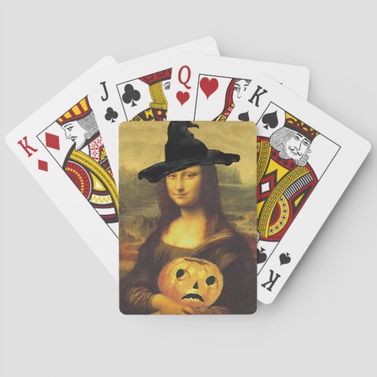 Mona Lisa Halloween Witch Fun Party Playing Cards Speelkaarten (Achterkant)