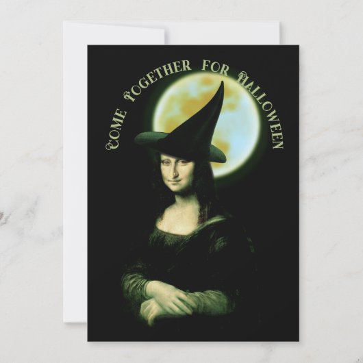 Mona Lisa Halloween Witch Kaart (Voorkant)