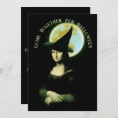 Mona Lisa Halloween Witch Kaart (Voorkant / Achterkant)