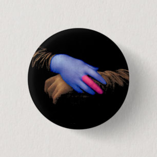 Mona Lisa handen van Fred Wilder Ronde Button 3,2 Cm