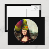 Mona Lisa Happy Birthday Party Pet Briefkaart (Voorkant / Achterkant)