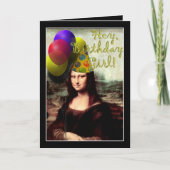 Mona Lisa Happy Birthday Party Pet Kaart (Voorkant)