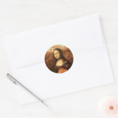 Mona Lisa Hart Valentijnsdag Kus Ronde Sticker (Envelop)