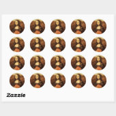 Mona Lisa Hart Valentijnsdag Kus Ronde Sticker (Vel)