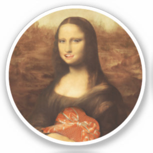 Mona Lisa Hart Valentijnsdag Kus Sticker