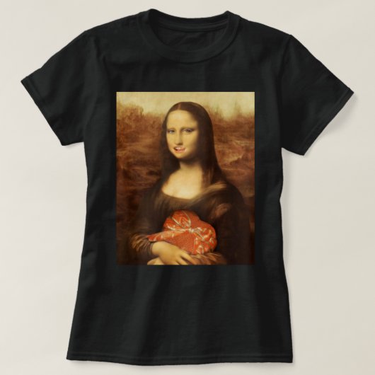 Mona Lisa Hart Valentijnsdag Kus T-shirt (Design voorkant)