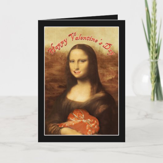 Mona Lisa Heart Valentijnsdag Kiss Feestdagen Kaart (Voorkant)
