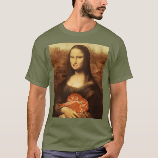 Mona Lisa Heart Valentine's Day Kiss T-shirt (Voorkant)