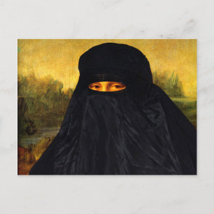 Mona Lisa Hidden Behind Burqa Briefkaart