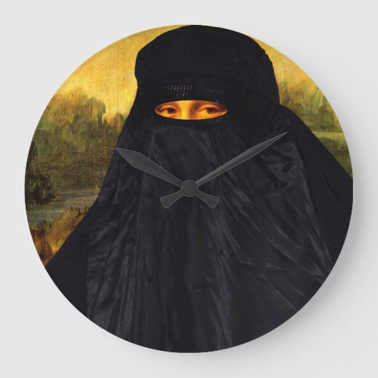 Mona Lisa Hidden Behind Burqa Grote Klok (Voorkant)