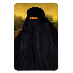 Mona Lisa Hidden Behind Burqa Magneet