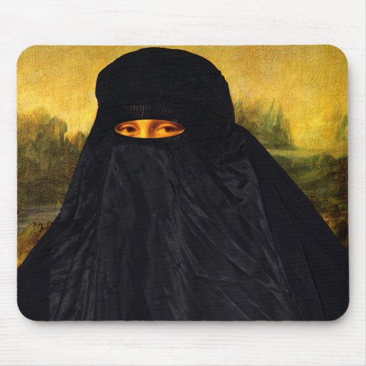 Mona Lisa Hidden Behind Burqa Muismat (Voorkant)