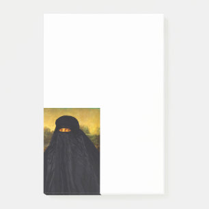 Mona Lisa Hidden Behind Burqa Post-it® Notes