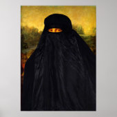 Mona Lisa Hidden Behind Burqa Poster (Voorkant)