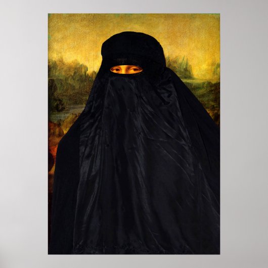 Mona Lisa Hidden Behind Burqa Poster (Voorkant)
