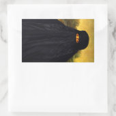 Mona Lisa Hidden Behind Burqa Rechthoekige Sticker (Tas)