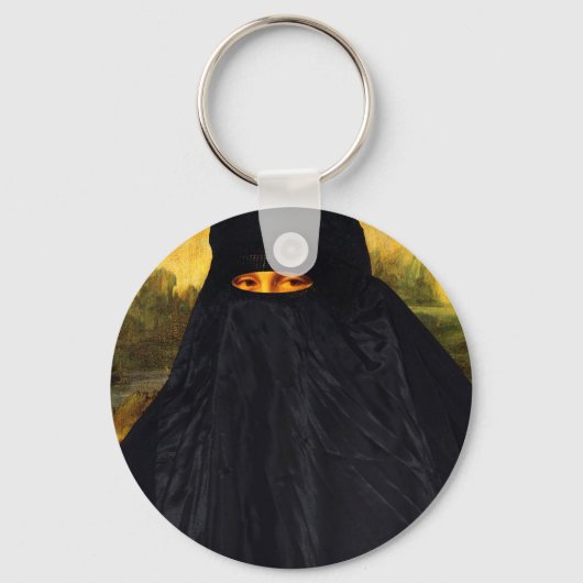 Mona Lisa Hidden Behind Burqa Sleutelhanger (Voorkant)