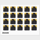 Mona Lisa Hidden Behind Burqa Vierkante Sticker (Vel)