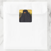 Mona Lisa Hidden Behind Burqa Vierkante Sticker (Tas)