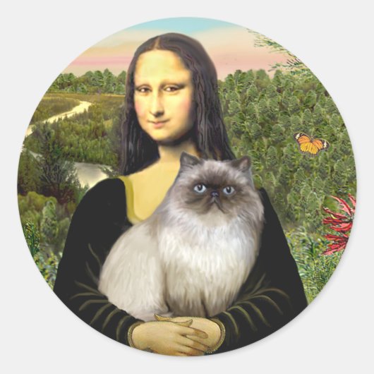 Mona Lisa - Himalaya kat 7 Ronde Sticker (Voorkant)
