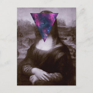 Mona lisa hipster briefkaart
