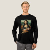 Mona Lisa holding a Cat Tri-Blend Shirt (Voorkant)