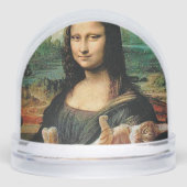 Mona Lisa holding her cat Cat lovers funny Sneeuwbol (Voorkant)