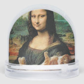 Mona Lisa holding her cat Cat lovers funny Sneeuwbol (Achterkant)