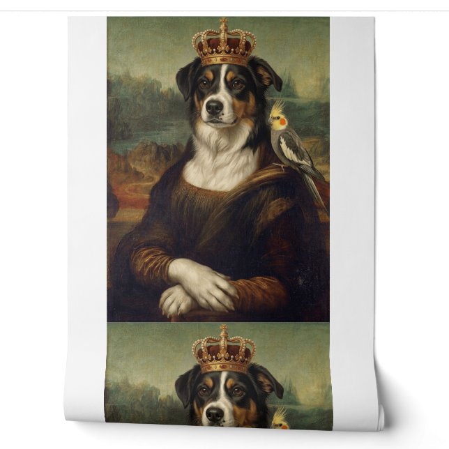Mona Lisa-hond met Cockatiel-papegaai Behang (Afrollen)