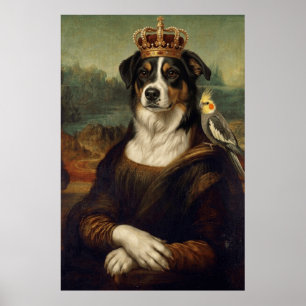 Mona Lisa Hond met Cockatiel Papegaai Fijne Kunst Poster