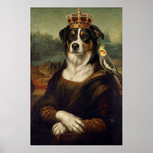 Mona Lisa Hond met Cockatiel Papegaai Fijne Kunst Poster