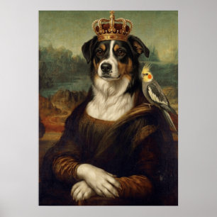 Mona Lisa Hond met Cockatiel Papegaai Fijne Kunst Poster