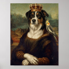 Mona Lisa-hond met Cockatiel-papegaai Fijne Kunst  Poster