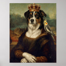 Mona Lisa Hond met Cockatiel Papegaai Fijne Kunst  Poster