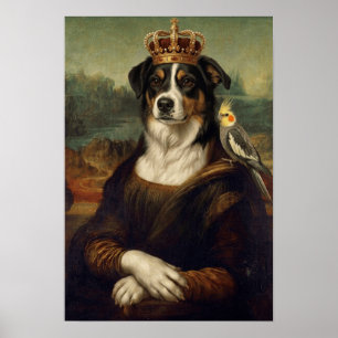 Mona Lisa Hond met Cockatiel Papegaai Fijne Kunst Poster