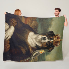 Mona Lisa-hond met Cockatiel-papegaai fleece deken