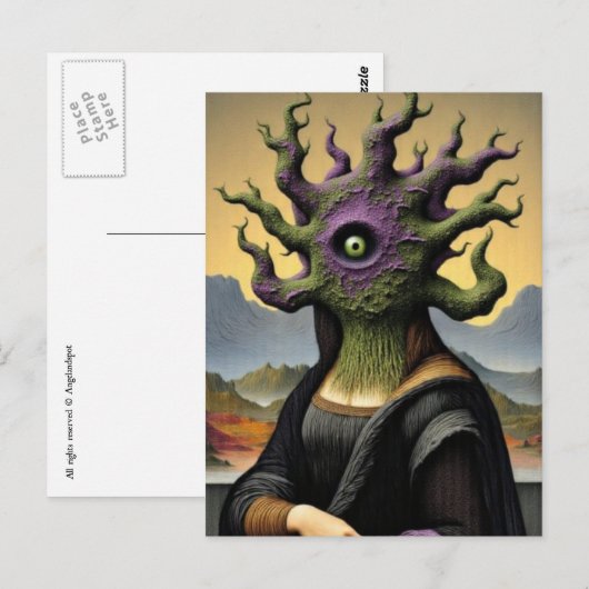 Mona Lisa Horror Briefkaart (Voorkant / Achterkant)