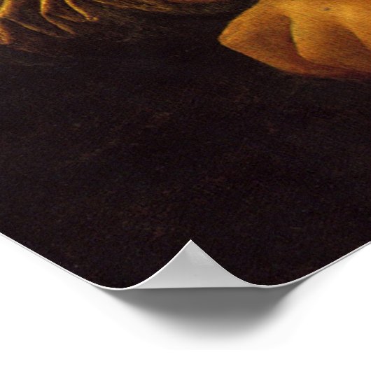 Mona Lisa houdt een Giraffe in de lucht Poster (Hoek)