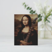 Mona Lisa houdt een gitaar vast Briefkaart (Staand voorkant)
