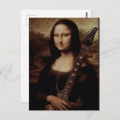 Mona Lisa houdt een gitaar vast Briefkaart (Voorkant / Achterkant)