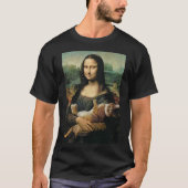 Mona Lisa houdt een kat fotografisch afdrukken T-shirt (Voorkant)