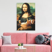 Mona Lisa houdt haar kat Leonardo da Vinci vast Canvas Afdruk (Insitu (Woonkamer))