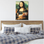 Mona Lisa houdt haar kat Leonardo da Vinci vast Canvas Afdruk (Insitu (Slaapkamer))