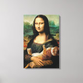 Mona Lisa houdt haar kat Leonardo da Vinci vast Canvas Afdruk (Voorkant)