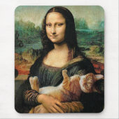 Mona Lisa houdt haar kat Leonardo da Vinci vast Muismat (Voorkant)