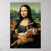 Mona Lisa houdt haar kat Leonardo da Vinci vast Poster (Voorkant)