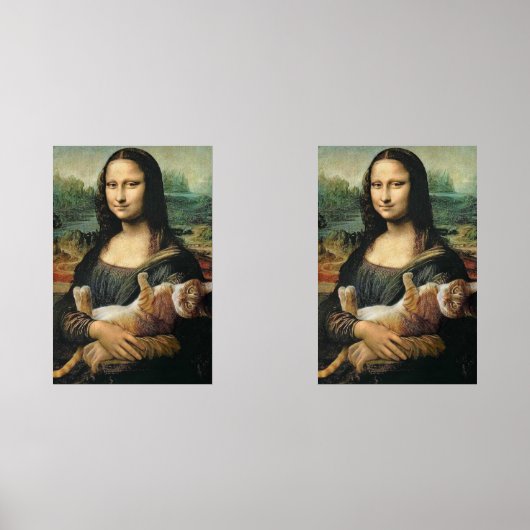 Mona Lisa houdt haar kat vast Muurkunst Sets (Voorkant)